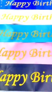 Selempang Happy Birthday Ulang Tahun Dekorasi Birthday Party Sash Satin Warna Warni Colorful