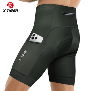 X-TIGER Premium Road Bike Shorts With 5D Gel Pads Mens Cycling Shorts With Zippered Pockets Breathable Outdoor Cycling Gear