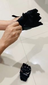Happy Mall COD Shark Cycling protective gloves leather breathable touch screen full half finger