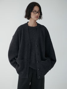 HAVERICE | Lazy Smart High Intellectual Style Loosely Cocoon-shaped Knitted Cardigan