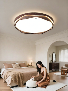 HUIPU | Eye-friendly Walnut Wooden Midcentury Modern Style Ceiling Light