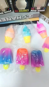Pink Ice Cream Cone Squishy Toy - Soft Squeeze Stress Relief for Kids