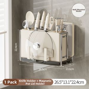 Multipurpose Kitchen Knife & Board Organizer Wall Mounted and Countertop