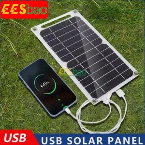 EESBAO Waterproof USB Solar Charger Portable Outdoor Camping Hiking Power Bank Mobile Phone Tablet Fast Charging 5V