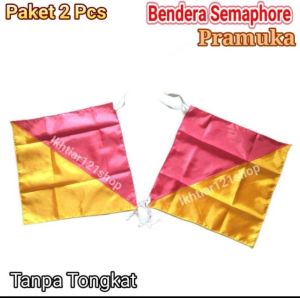 Bendera semapur Pramuka 2 tongkat +2 bendera