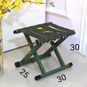 Portable Folding Outdoor Chair Fishing Chair Train Foldable Chair Military Style Backrest Chair Iron Material Modern Simple Design