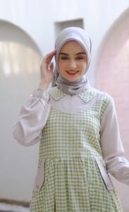 Rauan RGD 46 - Gamis Wanita Dewasa Terbaru - Gamis Motif Kotak Kekinian