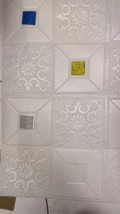 HT Wallpaper Stiker Foam Motif Batik Merah Premium Wall Paper Sticker Dinding