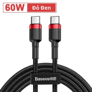 BASEUS | Cáp USB C To USB C Baseus 60W Dành Cho MacBook Pro Hỗ Trợ Sạc Nhanh 3.0 Tương Thích Với Samsung Xiaomi Thiết Kế Bện Chắc Chắn