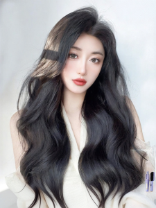 MENGSIQIAN | Tóc giả Full Lace dài xoăn có mái