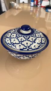 ชามฝา ชามมีฝาเซรามิคลายคราม ชามลายไทย 5 นิ้ว ถ้วยชามเซรามิค