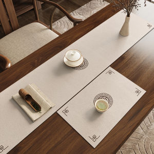 New Chinese Zen Style Table Flag Quick Dry Water Absorbent Tea Mat Tea Ceremony Silicon Dendroid Tea Table Cloth Anti Slip Long Rectangle Table Cloth
