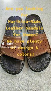 Ventto Footwear Leather Sandals for Women Hand-sewn & Hand Stitched Flat Sandals Marikina Made Slip On Leather Sandals & Slip-on Slippers for Women Indoor Slippers for Adult Women & Tsinelas for Women (Code: LDS-05)