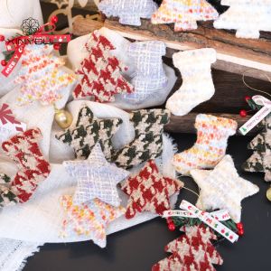 Trang Trí Cây Thông Noel Nhiều Màu Sắc Bằng Vải Kẻ Caro Trang Trí Không Khí Lễ Hội Phụ Kiện Trang Trí Mùa Đông Cho Nhà