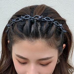 Double Layer Hairband with Hollow out Design Braid Hair Clamp Fixed Hair Accessories Hair Ornament Hair Card Fresh out Design