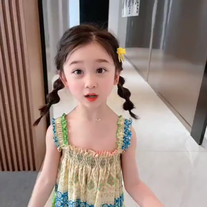 กางเกงเด็กหญิง กางเกงเอี๊ยมขายาวผ่าหน้าผ้ายืด ทรงหลวม สไตล์เกาหลี สไตล์เกาหลี สำหรับผู้หญิง