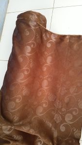 [Wida textile] kain bahan gorden lokal polos motif bunga coklat