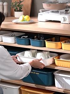 Storage Box with Cover Stackable Storage Box Organizer PP Container Basket with Lid Japanese-Style Space Saving Household Organizer