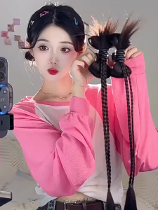 Wig Jepit Rambut Hairclip Buble Ponytai Y2k Wig Kepang Manis Dan Keren Extention Rambut Kepang Wig