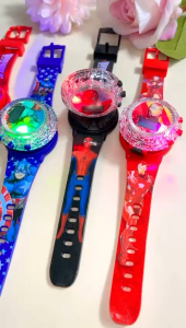 Jam Tangan Anak Digital LED Fitur Lampu Gasing Musik Dengan Karakter Superhero Terbaru