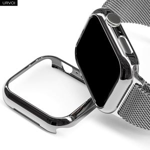 เคสป้องกัน URVOI ชุบไฟฟ้าสำหรับ Apple Watch Series 11 10 9 8 7 6 SE 5 กรอบกันกระแทกแบบครึ่งตัว วัสดุ PC สำหรับอุปกรณ์เสริม iWatch