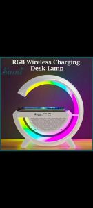 SUMI SHOP Bluetooth Speaker 15W Wireless Charger Smart Speaker LED Atmosphere RGB Light Desk Lamp Night Light BT2301