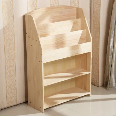 Solid Wood Childrens Bookshelf Storage Cabinet