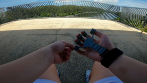 (SG) 2pcs Gripster Grip Trainer Hand Strengtheners Silicone Material 6.6-21lb Resistance with 2 Wrist Straps Black/Grey for Finger Flexibility & Rehab