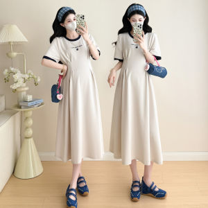 QUGUOGUO | Summer Maternity Dress T-Shirt Style Long Loose