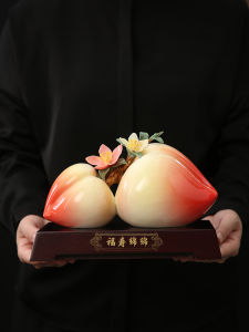 Ceramic Longevity Peach Decoration Creative Birthday Prickly Pear Gift for the Elderly Birthday Gift for the Elders Birthday Gift Peach Pinch Decoration