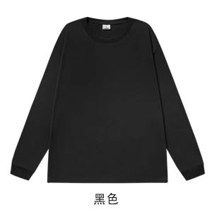 West Coast Small Neckline Long Sleeves T-Shirt Mens American Retro Indian Print Heavy Weight Pure Cotton Niche Style Clothes