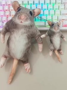 Creative 12/24cm Simulated Mouse Doll Plush Cartoon Doll Cute Soft Mini Animal Figure Stem Built in Skeleton Birthday Party Gift