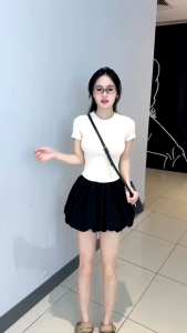Chân váy bí ngô dáng ngắn chữ A chất gió nữ 2 lớp lưng chun co giãn che khuyết điểm CV88 chân váy bigsize nhiều màu