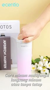 ECENTIO Biru Tumbler Air Sedotan Aesthetic Tumbler Stainless Steel 500ml Botol Minum