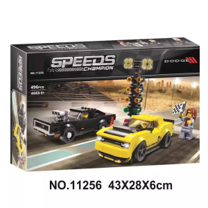 Classic Car Building Blocks Dodge Challenger SRT & 1970 Plymouth Road Runner Toy for Kids