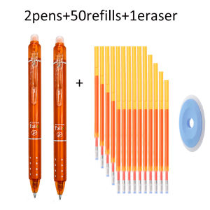 MROOFUL | 0.5mm Erasable Gel Pen Set With Large Capacity 50Refills And 1EraserWashable Handle School Office Writing Supplies Stationery