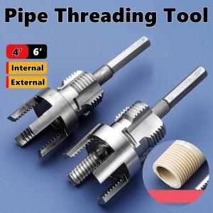 Integrated Internal External Pipe Threading Tool (3/4")Hex Shank Die Pipe Threader Cutting Tool Universal Wire Cutting Tool