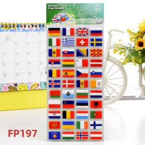 3D Bubble Flag Stickers for Kids