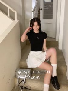 Korean Dress💟เสื้อยืดผู้หญิง🎈มีสไตล์และเรียบง่าย ทรงเข้ารูป หูกระต่าย เสื้อคอกลม เวอร์ชั่นเกาหลี