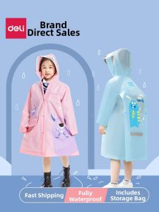 deli | Deli Childrens Raincoat Waterproof Full Body School Uniform Kindergarten Cartoon Print Rainwear for Boys And Girls
