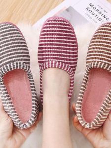 Thickened Cotton Slippers Womens Indoor Anti-slip Comfortable Warm Home Shoes Korean Style Casual Womens Shoes Autumn Winter