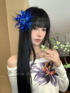 Klein Blue Bridal Hairpin Womens New Chinese Style Simulation Flower Side Clip Cheongsam Accessory Hair Decorations