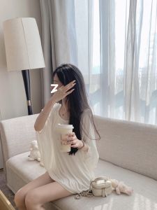 Pure White Gentle Modal Long Sleeve T-Shirt Comfortable Lazy Home Coat Soft Loose Womens Top Spring Summer New Style