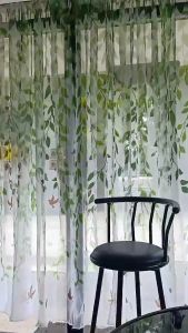 Best selling piece of tulle wicker leaf curtains 100x200cm Kurtina home decor