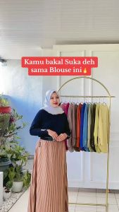 INARA BLOUSE KNIT PREMIUM LENGAN PANJANG KANCING - INARA BLOUSE TANGAN KANCING PREMIUM
