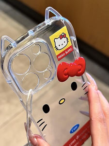 16Pro Womens Cute 15Promaxins Style Kitty Cat 3D Bowknot Simple Cat Ears 12/13/11 14Plus Phone Case Protection Cover