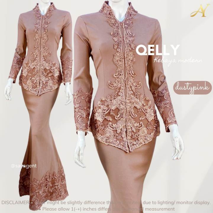 READY STOCK 🇲🇾🌺✔️ KEBAYA MODEN LACE QELLY Lazada Lazada