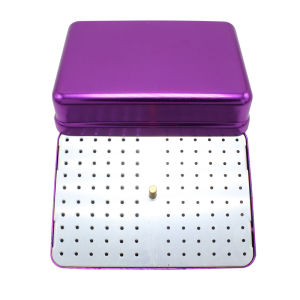 PIORPOY High Speed Needle Box 120 Hole Dental Sterilization Box Autoclave Endo Case Diamond Bur Holder Organizer for Burs Tools