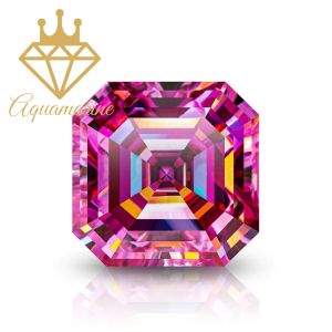 (Size 6x6 mm) Kim cương nhân tạo Moissanite giác cắt Asscher màu hồng