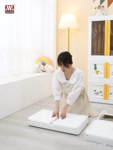 COCOGU ตู้เสื้อผ้าขนาดเล็กสไลด์ รุ่น T-HE043-1WGY - White and Yellow